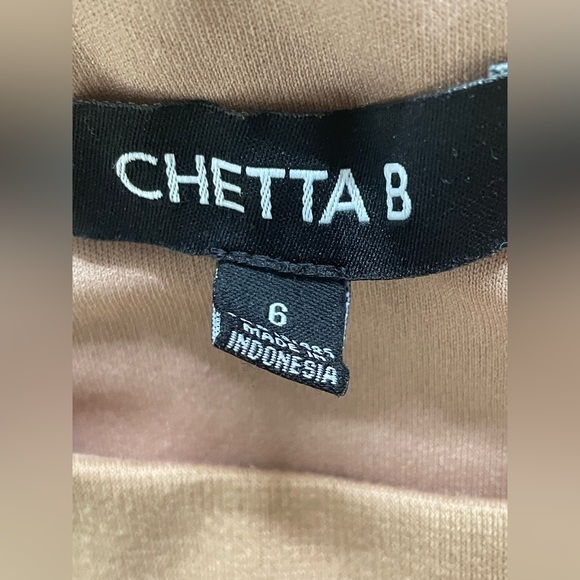 Chetta B Stretch Dress Wave Pattern‎ Black Tan Women’s Size 6 - Picture 2 of 4